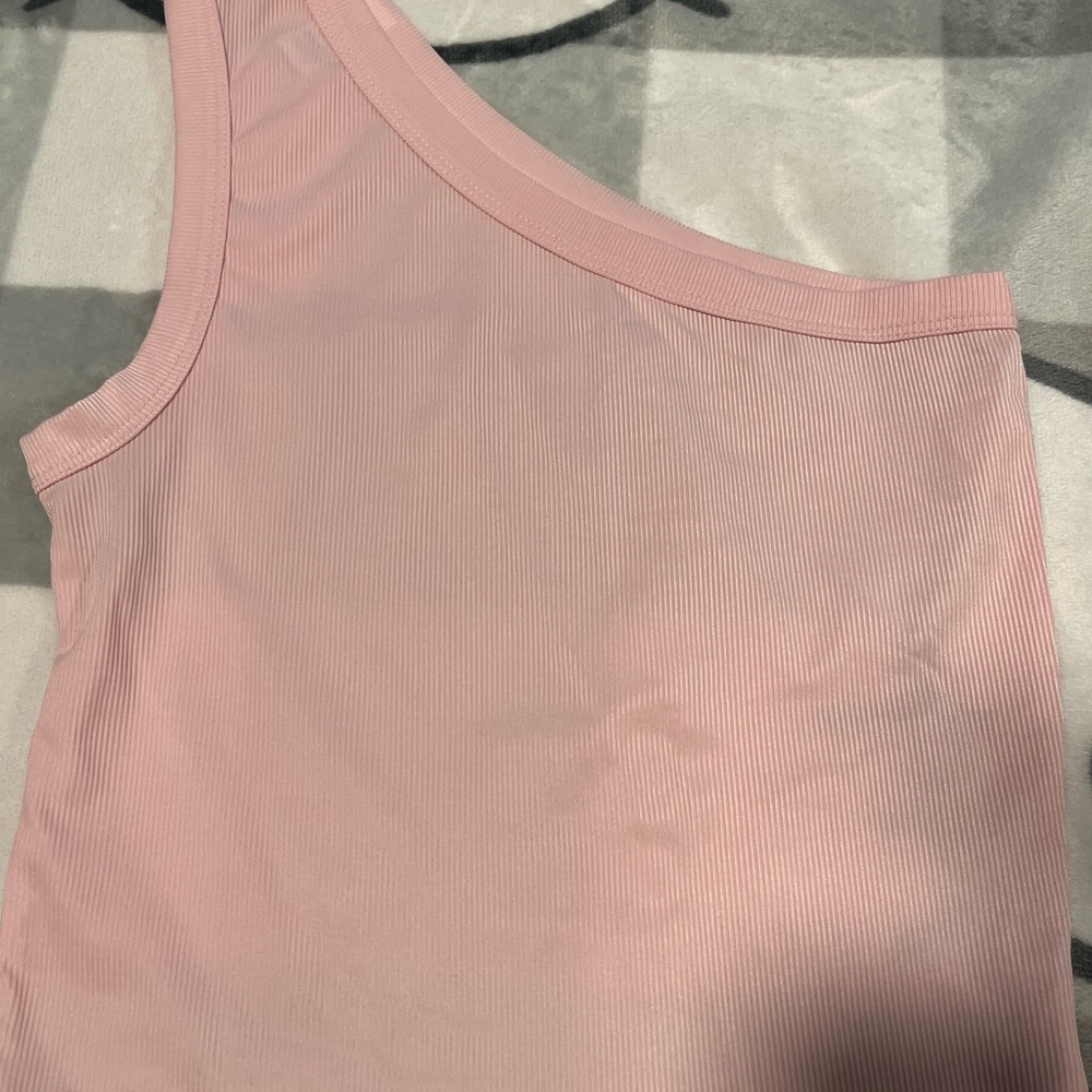 Shoulder drop tank tops set of 2 blue and pink size M